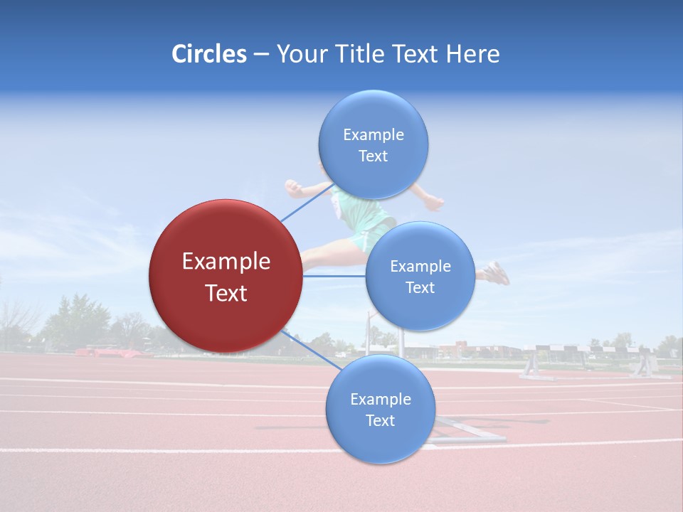 Woman Jumping Over Hurdle PowerPoint Template