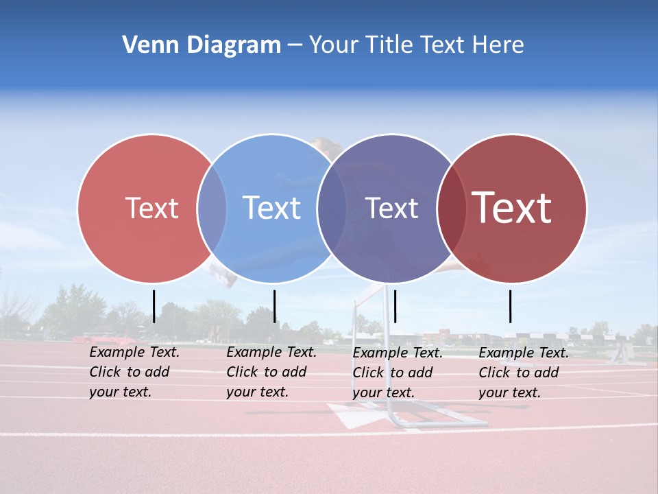 Woman Jumping Over Hurdle PowerPoint Template