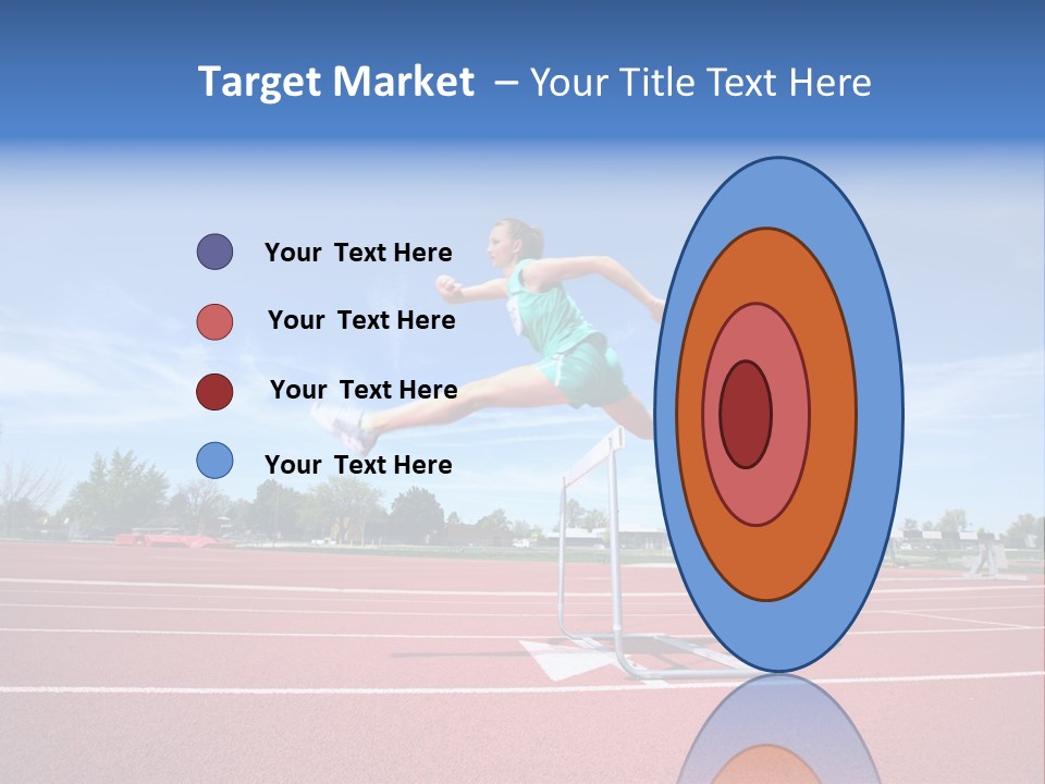 Woman Jumping Over Hurdle PowerPoint Template