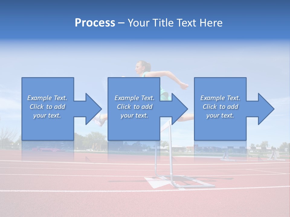 Woman Jumping Over Hurdle PowerPoint Template
