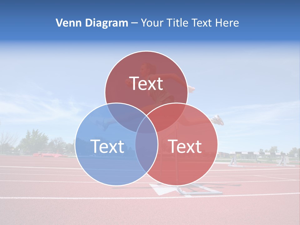 Woman Jumping Over Hurdle PowerPoint Template