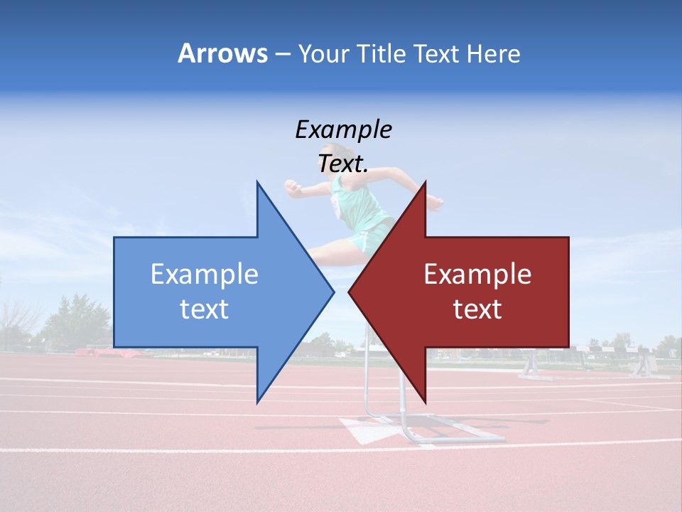 Woman Jumping Over Hurdle PowerPoint Template