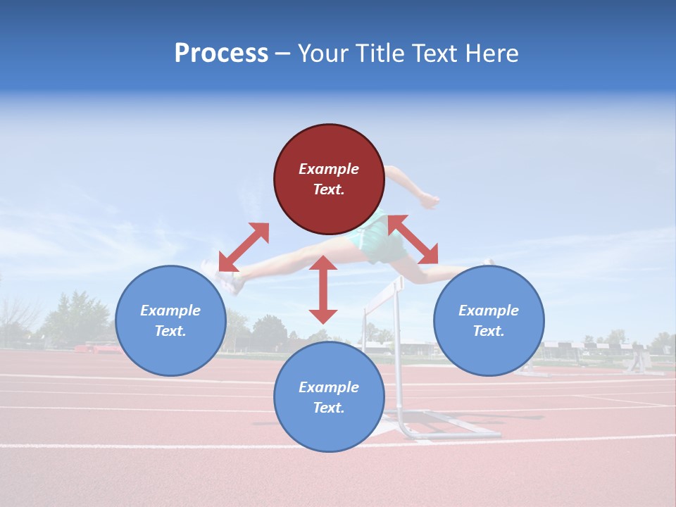 Woman Jumping Over Hurdle PowerPoint Template