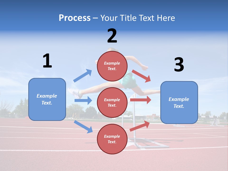 Woman Jumping Over Hurdle PowerPoint Template