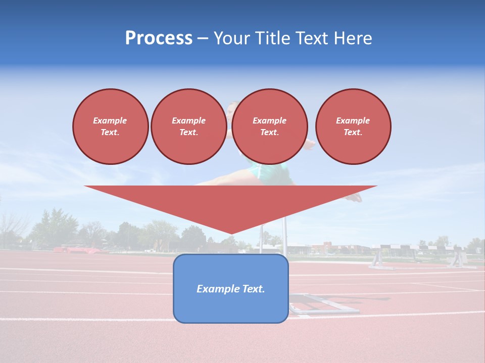 Woman Jumping Over Hurdle PowerPoint Template