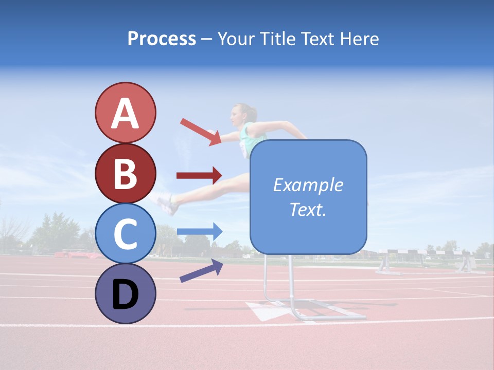 Woman Jumping Over Hurdle PowerPoint Template