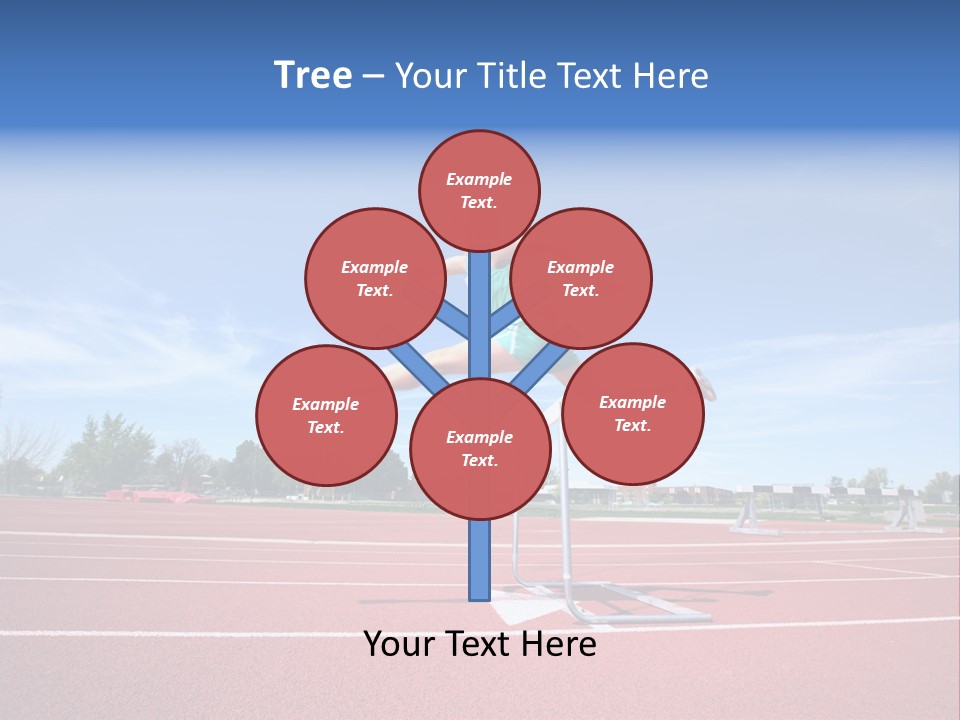 Woman Jumping Over Hurdle PowerPoint Template