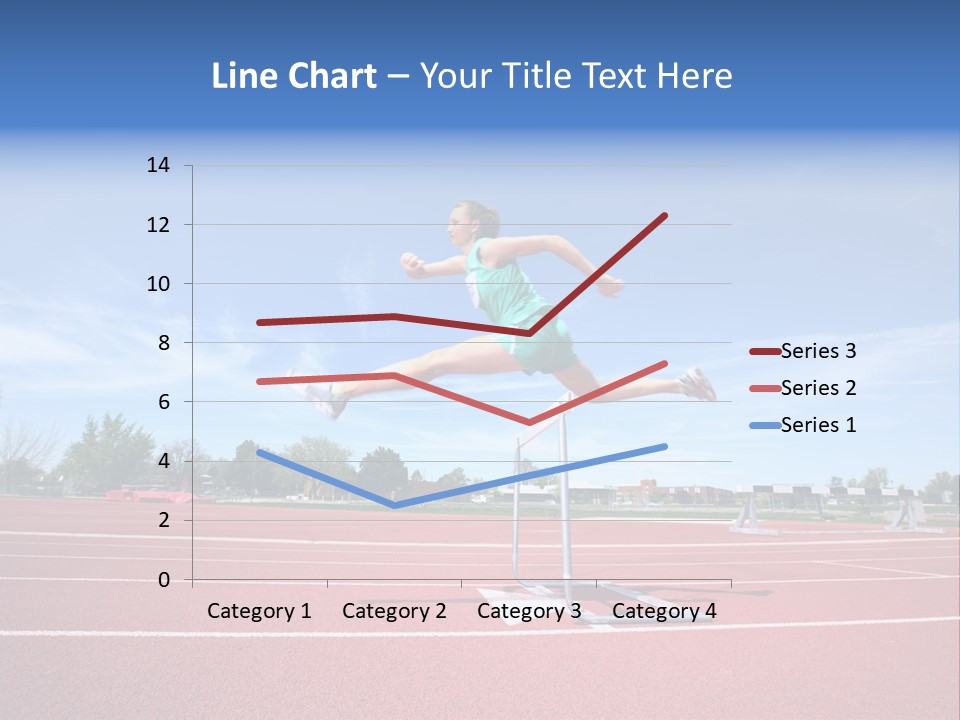 Woman Jumping Over Hurdle PowerPoint Template