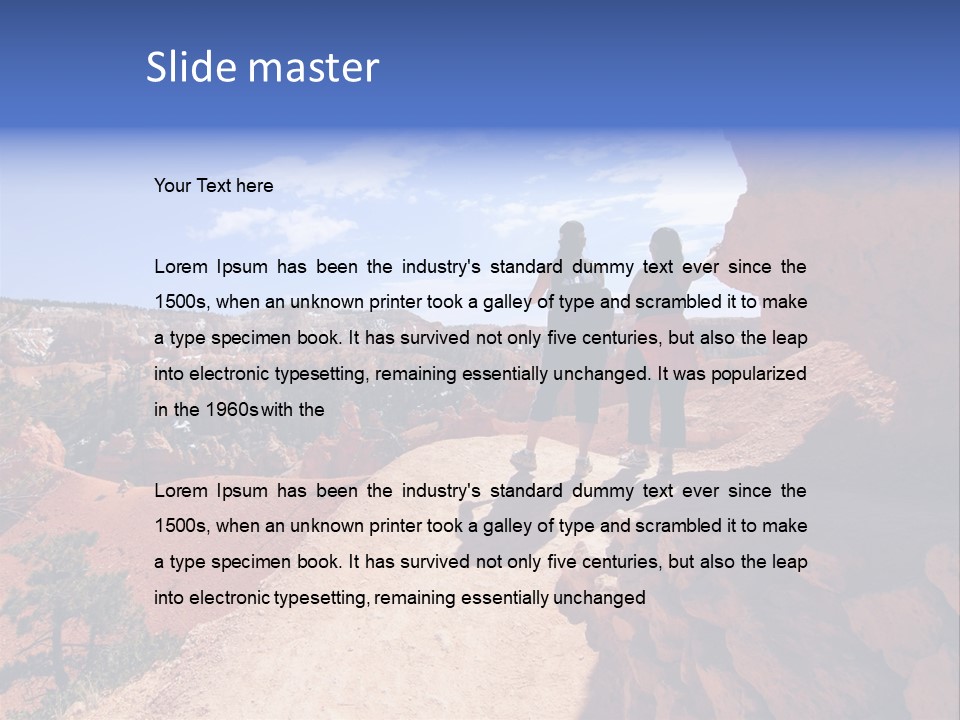 Hikers Looking At Landscape In Bryce Canyon National Park, Utah, Usa PowerPoint Template