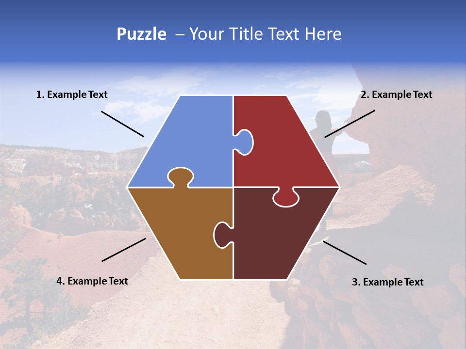 Hikers Looking At Landscape In Bryce Canyon National Park, Utah, Usa PowerPoint Template