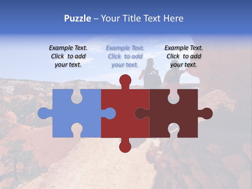 Hikers Looking At Landscape In Bryce Canyon National Park, Utah, Usa PowerPoint Template