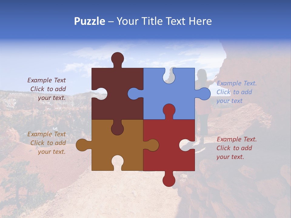 Hikers Looking At Landscape In Bryce Canyon National Park, Utah, Usa PowerPoint Template