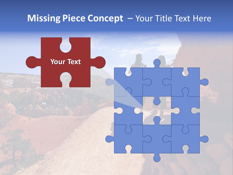 Hikers Looking At Landscape In Bryce Canyon National Park, Utah, Usa PowerPoint Template