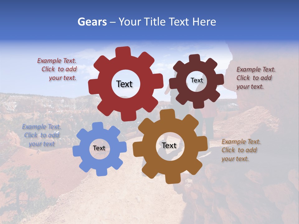 Hikers Looking At Landscape In Bryce Canyon National Park, Utah, Usa PowerPoint Template