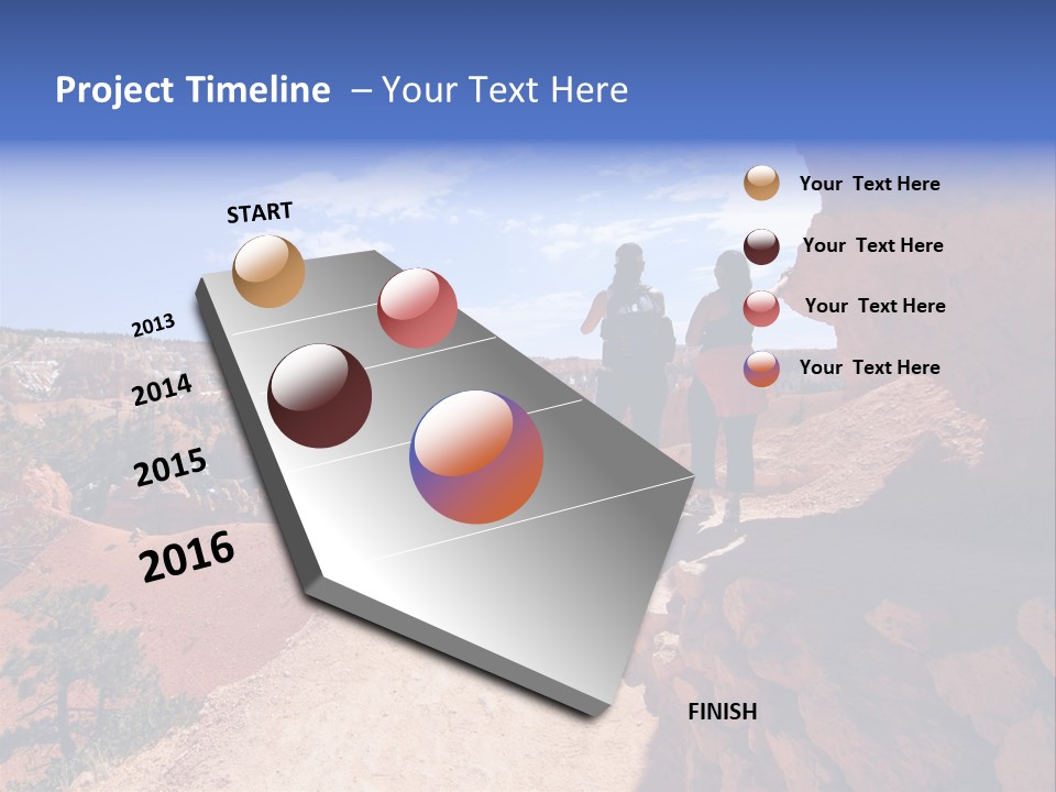 Hikers Looking At Landscape In Bryce Canyon National Park, Utah, Usa PowerPoint Template