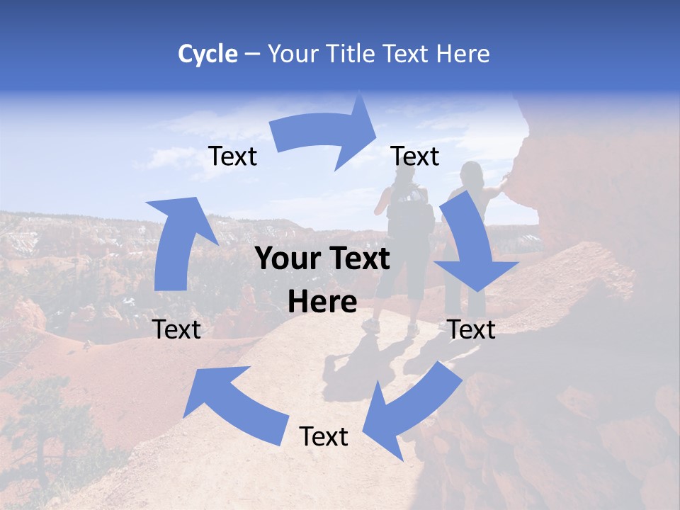 Hikers Looking At Landscape In Bryce Canyon National Park, Utah, Usa PowerPoint Template