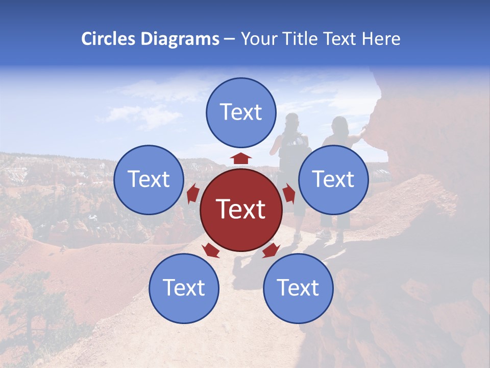Hikers Looking At Landscape In Bryce Canyon National Park, Utah, Usa PowerPoint Template