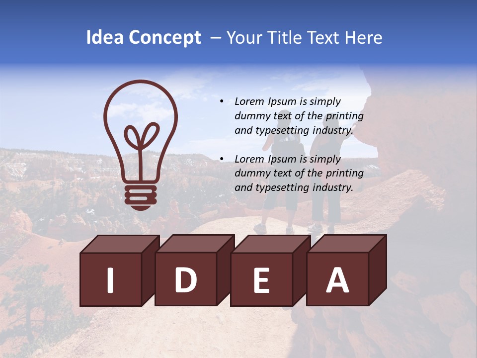 Hikers Looking At Landscape In Bryce Canyon National Park, Utah, Usa PowerPoint Template