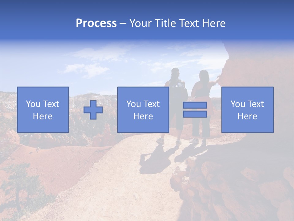 Hikers Looking At Landscape In Bryce Canyon National Park, Utah, Usa PowerPoint Template