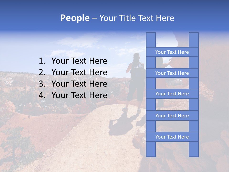 Hikers Looking At Landscape In Bryce Canyon National Park, Utah, Usa PowerPoint Template