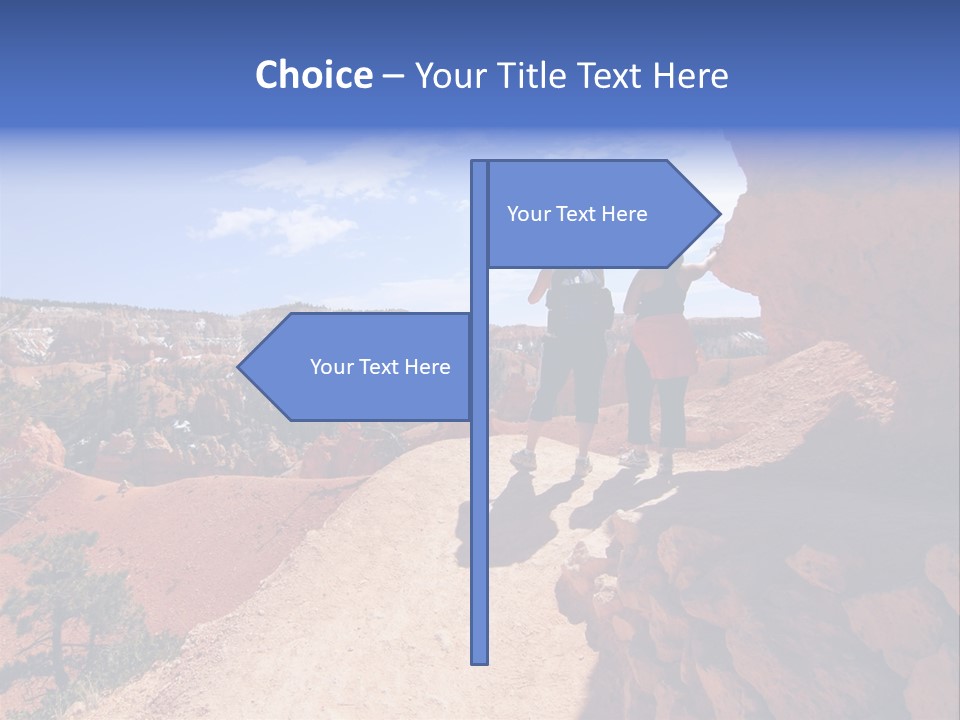 Hikers Looking At Landscape In Bryce Canyon National Park, Utah, Usa PowerPoint Template