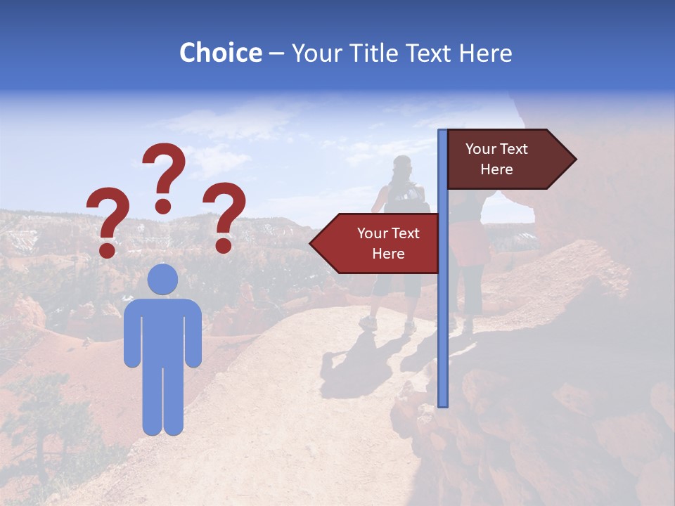 Hikers Looking At Landscape In Bryce Canyon National Park, Utah, Usa PowerPoint Template