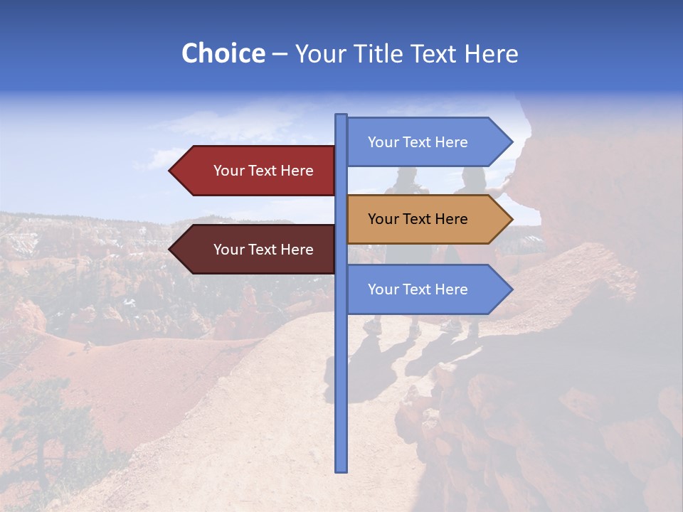 Hikers Looking At Landscape In Bryce Canyon National Park, Utah, Usa PowerPoint Template