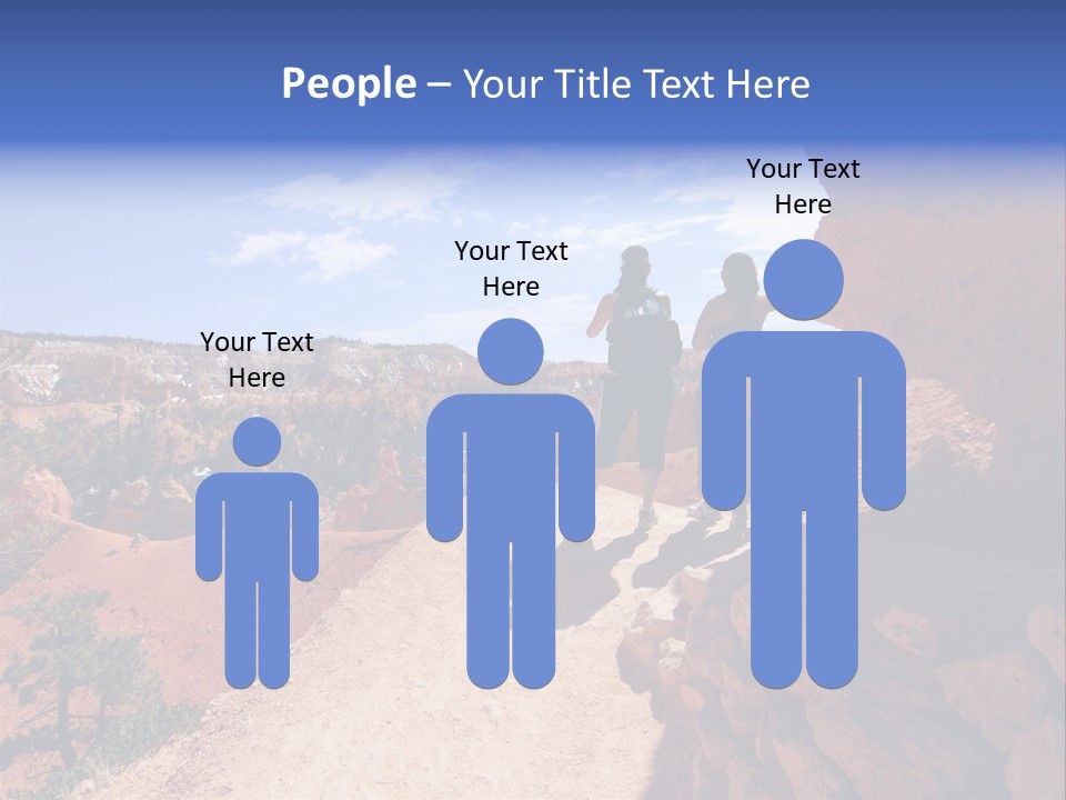 Hikers Looking At Landscape In Bryce Canyon National Park, Utah, Usa PowerPoint Template
