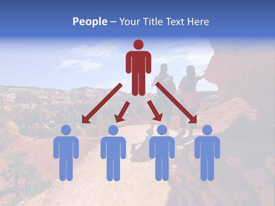 Hikers Looking At Landscape In Bryce Canyon National Park, Utah, Usa PowerPoint Template