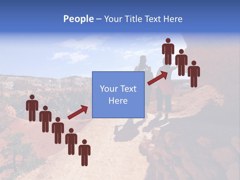 Hikers Looking At Landscape In Bryce Canyon National Park, Utah, Usa PowerPoint Template
