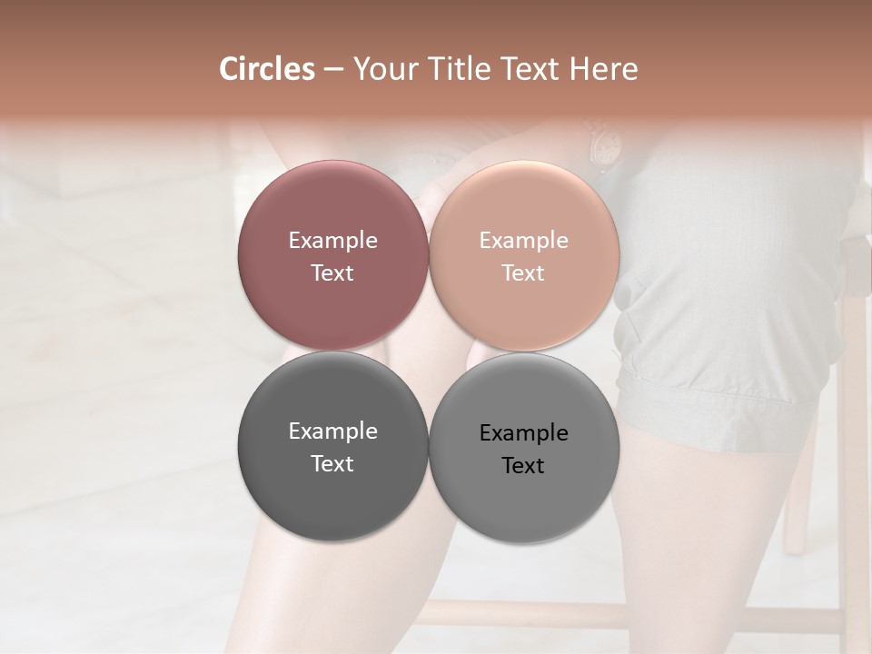 Woman Suffering From Pain In Knee Joint. PowerPoint Template