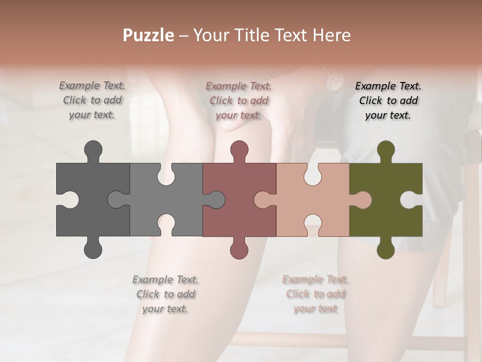 Woman Suffering From Pain In Knee Joint. PowerPoint Template