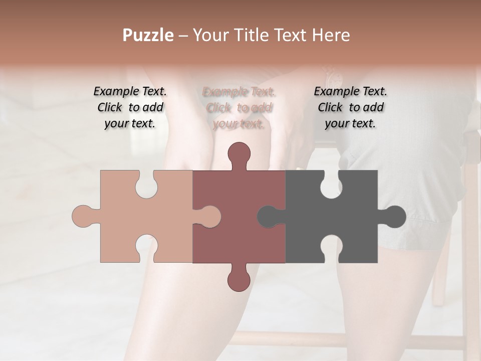 Woman Suffering From Pain In Knee Joint. PowerPoint Template