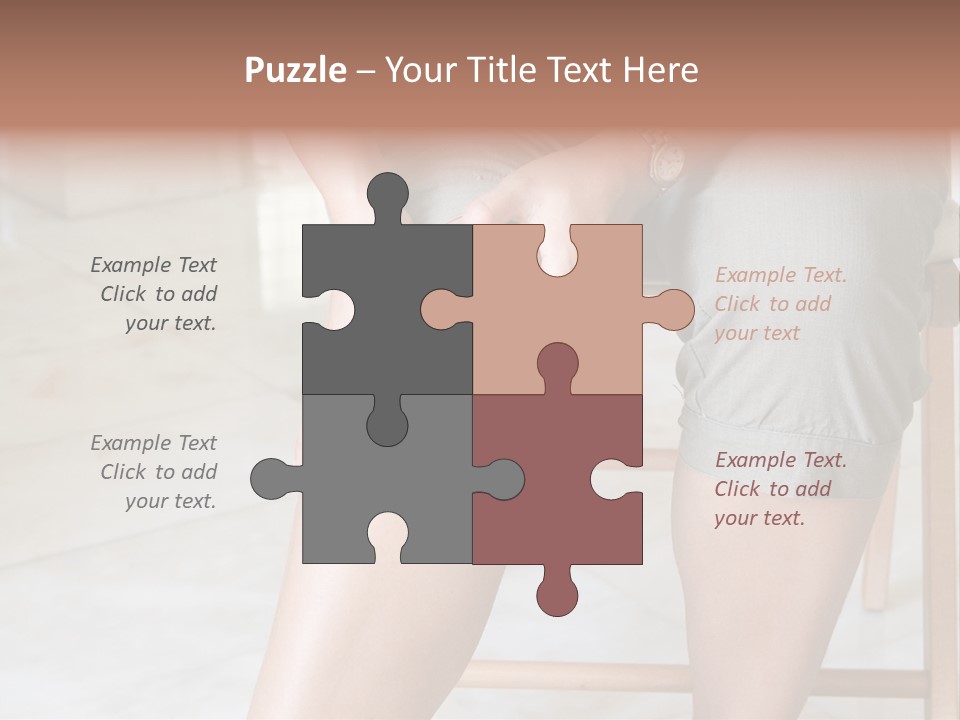 Woman Suffering From Pain In Knee Joint. PowerPoint Template