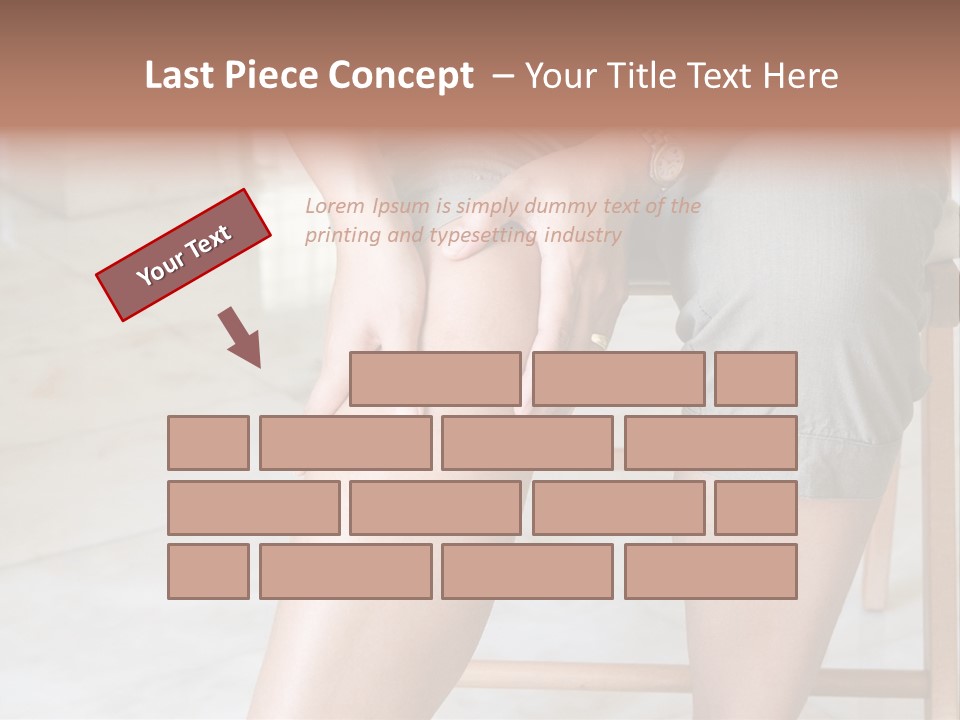 Woman Suffering From Pain In Knee Joint. PowerPoint Template