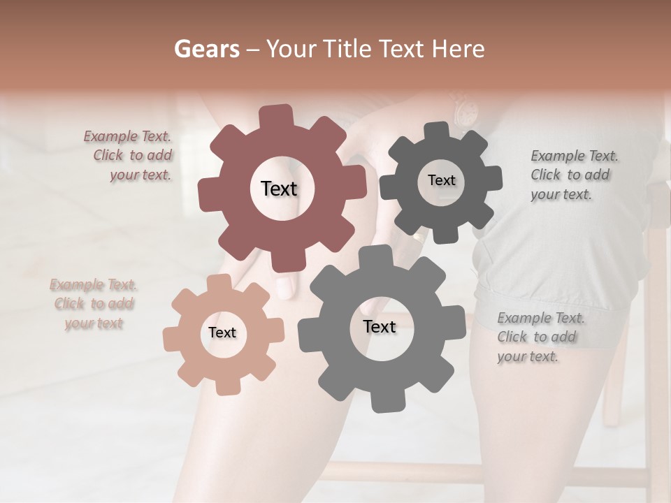 Woman Suffering From Pain In Knee Joint. PowerPoint Template
