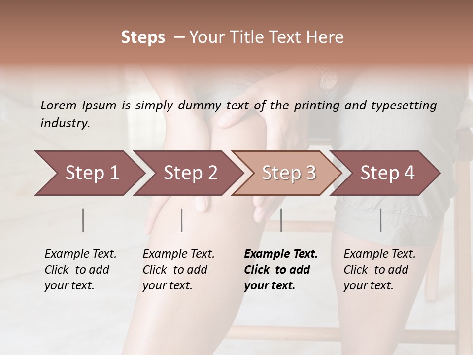 Woman Suffering From Pain In Knee Joint. PowerPoint Template