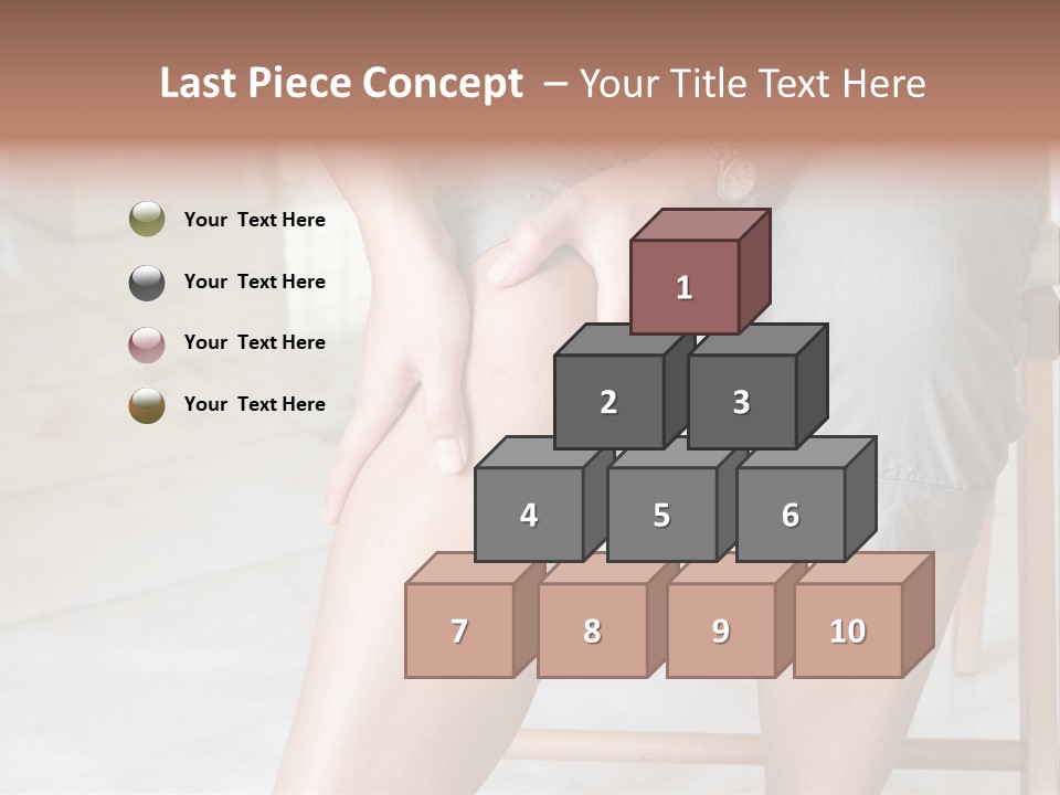 Woman Suffering From Pain In Knee Joint. PowerPoint Template