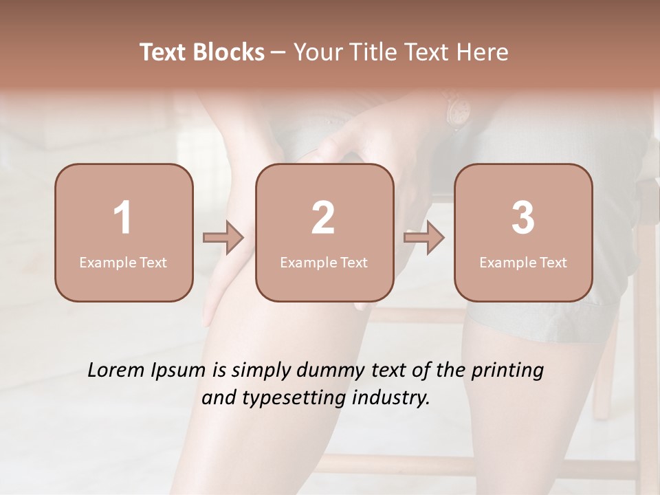 Woman Suffering From Pain In Knee Joint. PowerPoint Template