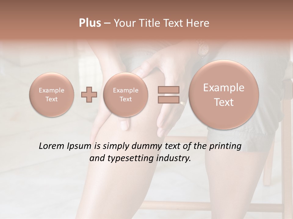 Woman Suffering From Pain In Knee Joint. PowerPoint Template