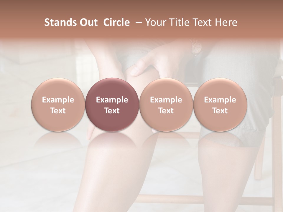 Woman Suffering From Pain In Knee Joint. PowerPoint Template