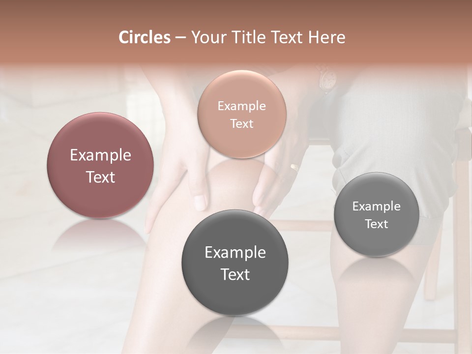 Woman Suffering From Pain In Knee Joint. PowerPoint Template