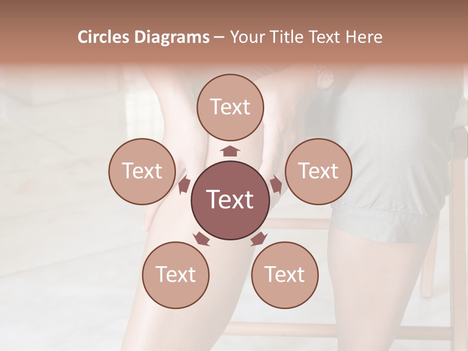 Woman Suffering From Pain In Knee Joint. PowerPoint Template