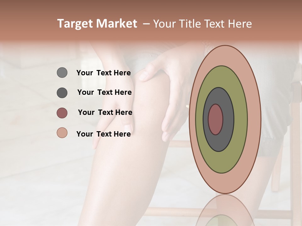 Woman Suffering From Pain In Knee Joint. PowerPoint Template