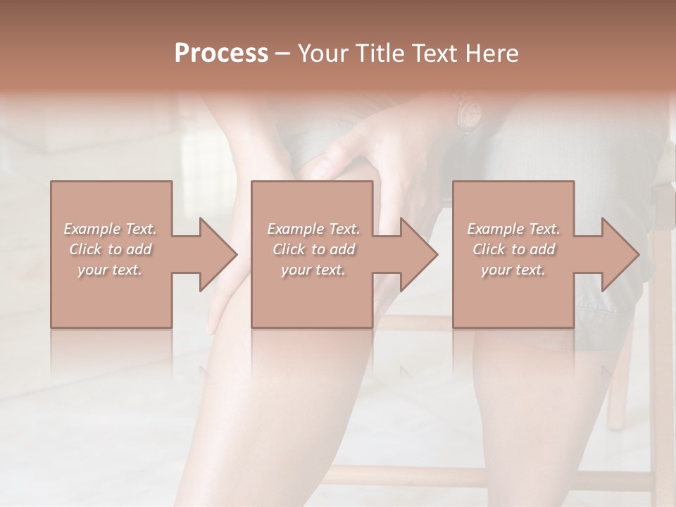 Woman Suffering From Pain In Knee Joint. PowerPoint Template