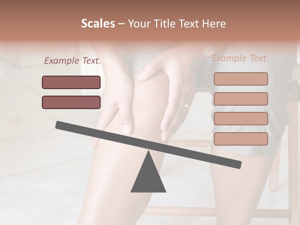 Woman Suffering From Pain In Knee Joint. PowerPoint Template