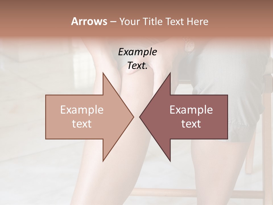 Woman Suffering From Pain In Knee Joint. PowerPoint Template