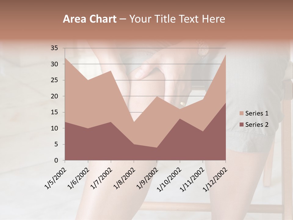 Woman Suffering From Pain In Knee Joint. PowerPoint Template