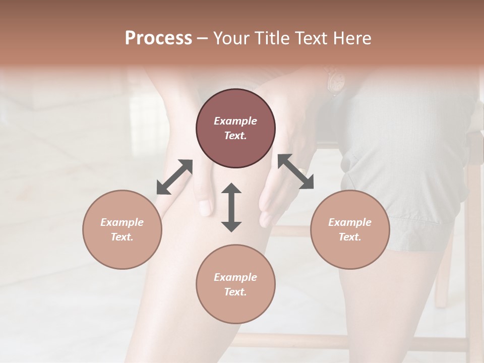 Woman Suffering From Pain In Knee Joint. PowerPoint Template