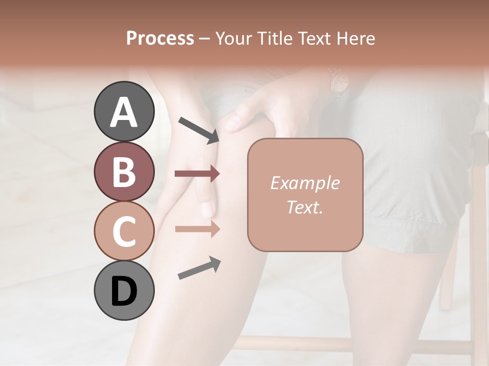 Woman Suffering From Pain In Knee Joint. PowerPoint Template